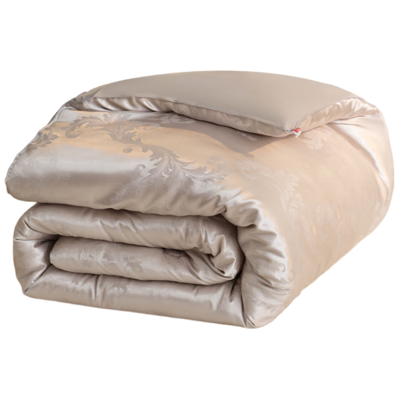 Hengyuanxiang Comforter, 10% Soybean Antibacterial And Anti-Mite Autumn And Winter Duvet Insert, Jacquard Faux Silk Cotton, 4 Jin (2 Kg), 200*230cm [Gray]