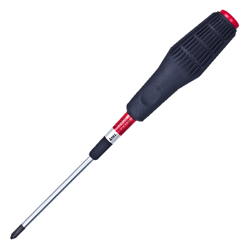 ANEX No.3900 Soft Handle Screwdriver, Phillips Strong Magnetic Screwdriver, PH2X150mm