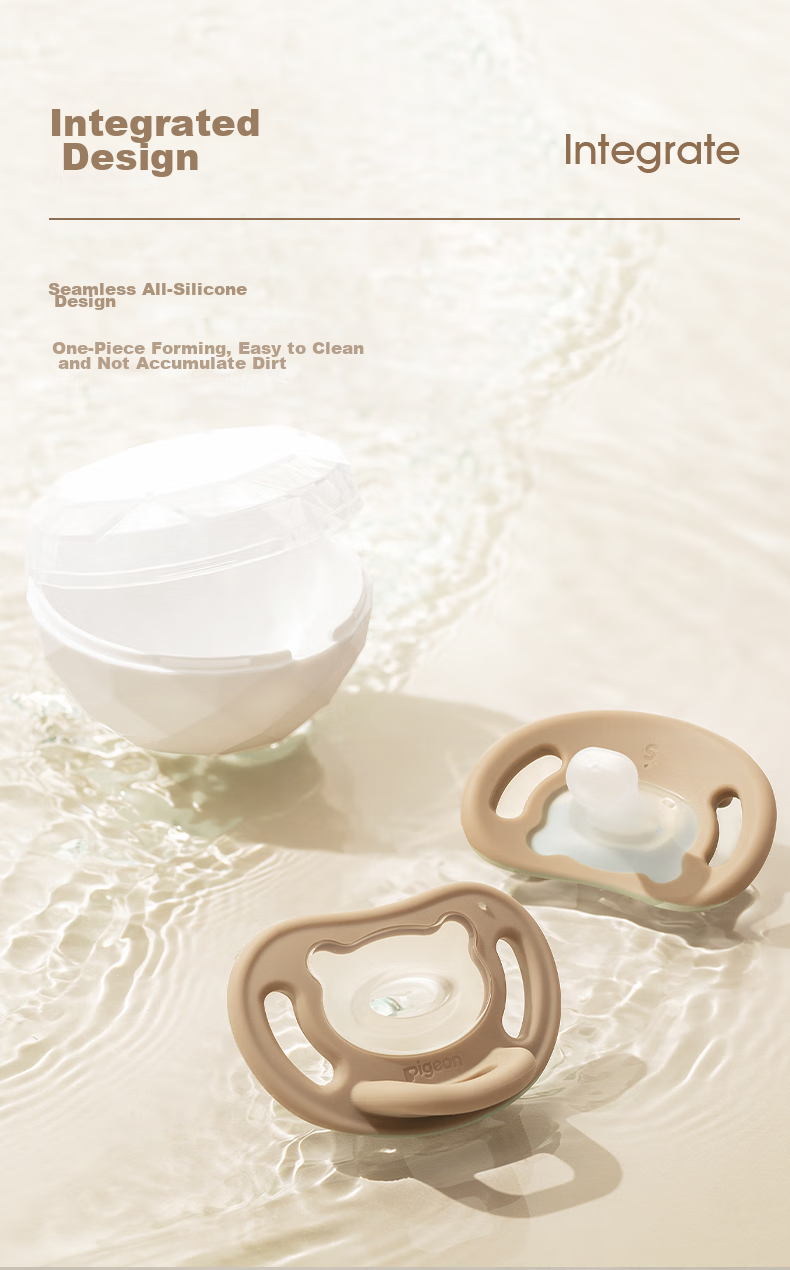 Pigeon Pacifier, Silicone Rubber Nipple, Size L, 6-18 Months (Simple Style), with Storage Box N1017 9