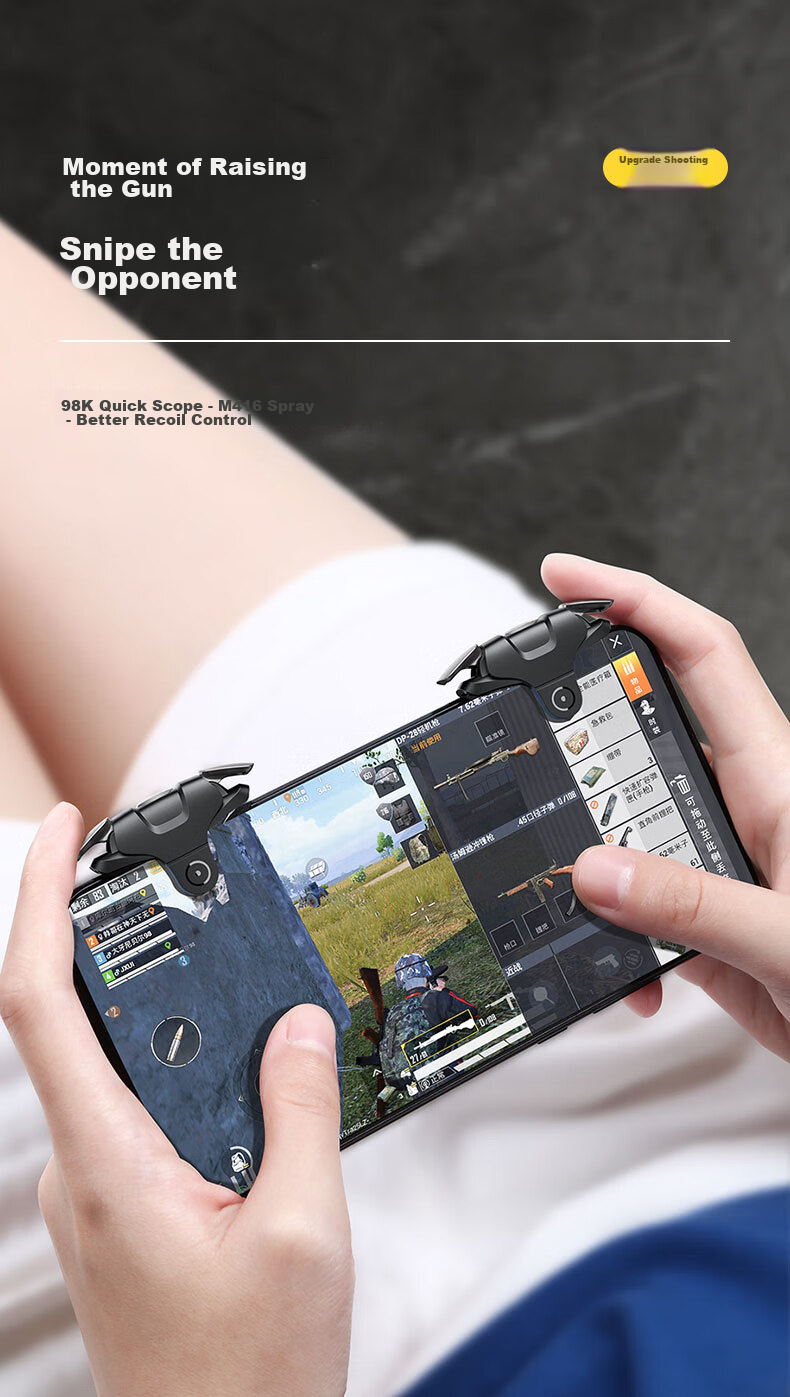 CangHua Chicken Dinner Pro: Mechanical Keyboard Triangular Action Mobile Game Assistant with Automatic Six-Finger Shooting And Gun Pressing for Peace Elite Dark Zone Breakout Games, External Device for Android And iOS 13