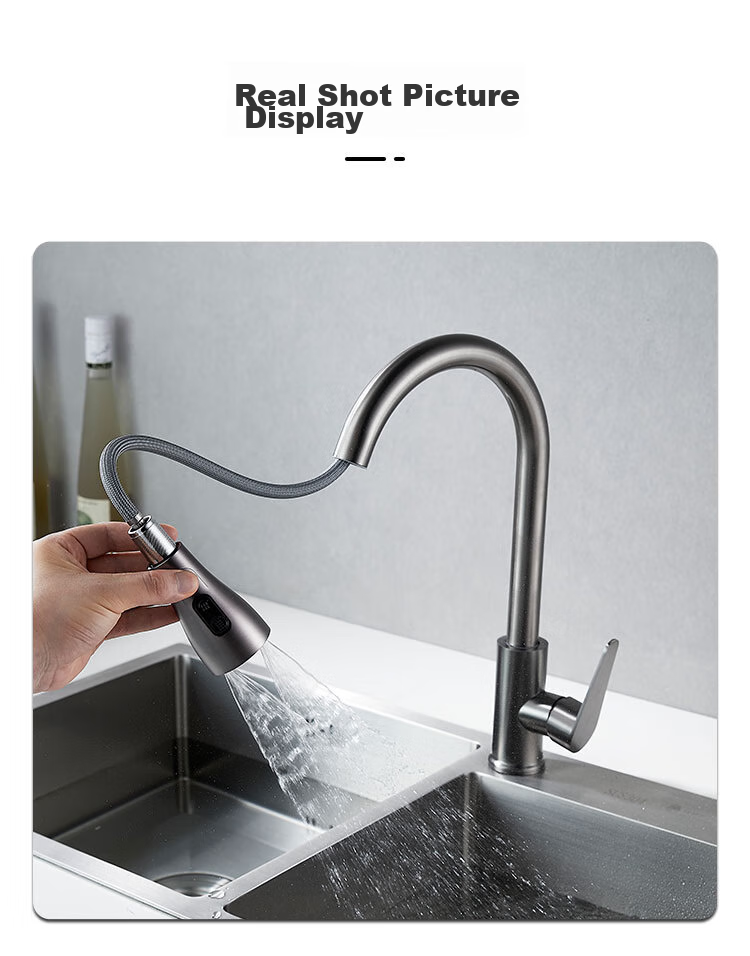 MEJUE Kitchen Faucet, Pull-Out Tap, Healthy Sink Hot And Cold Tap, 360° Rotating Vegetable Washing Basin Tap Z-1119 28