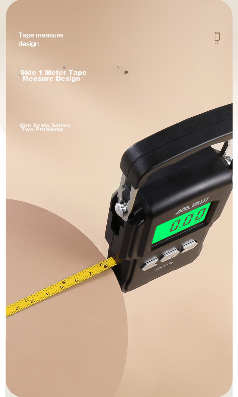 Xiangshan Portable Electronic Scale High-Precision Luggage Scale 60kg Black Type-C Rechargeable 6