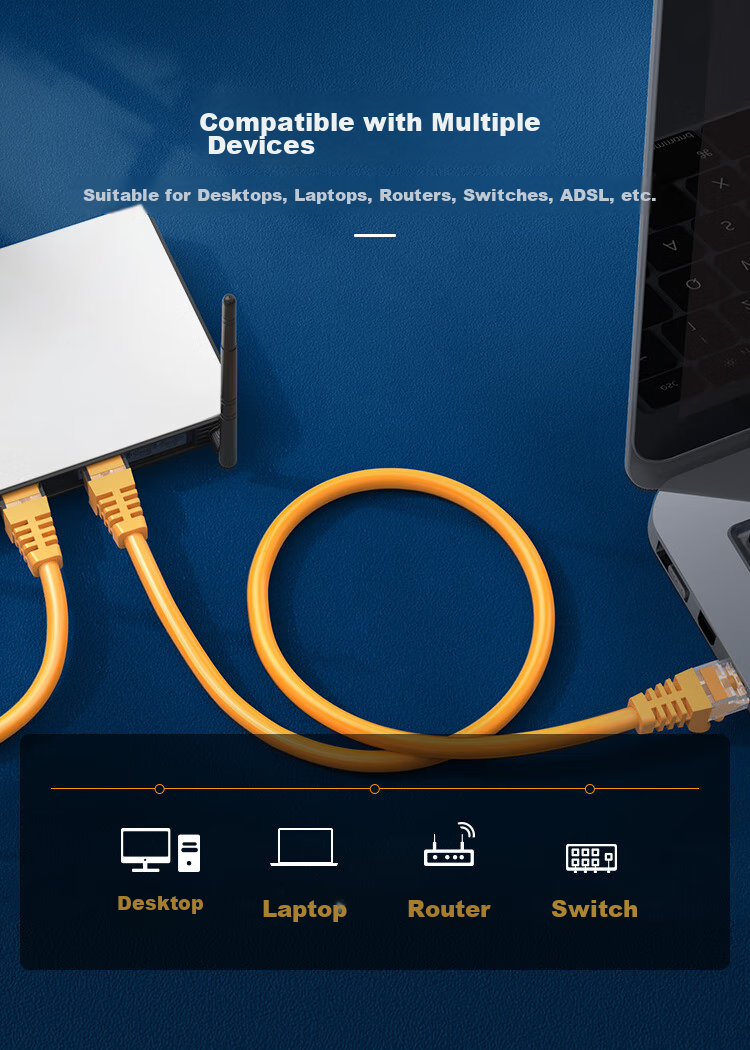 CHOOSEAL (CHOSEAL) Cat6 Ethernet Cable, Gigabit High-Speed Computer Router Broadband Connection Wire, Engineering And Home Use Twisted Unshielded Patch Cord, Orange, 8 Meters, QS2619C 7