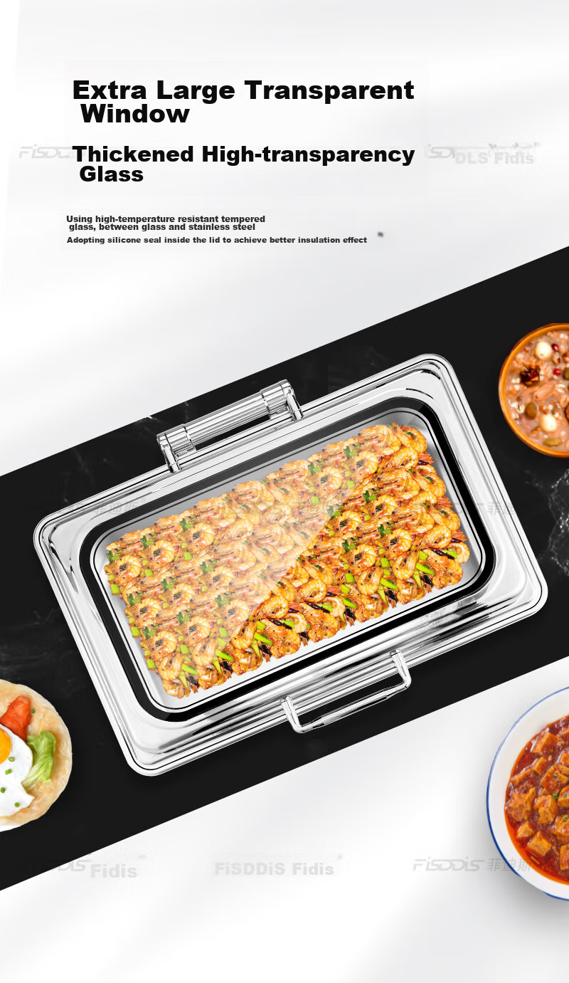 FISDDIS Self-Service Buffet Warmer, Smart Electric Heating Breakfast Food Warmer, SXL803-3 [57x42x22cm 2