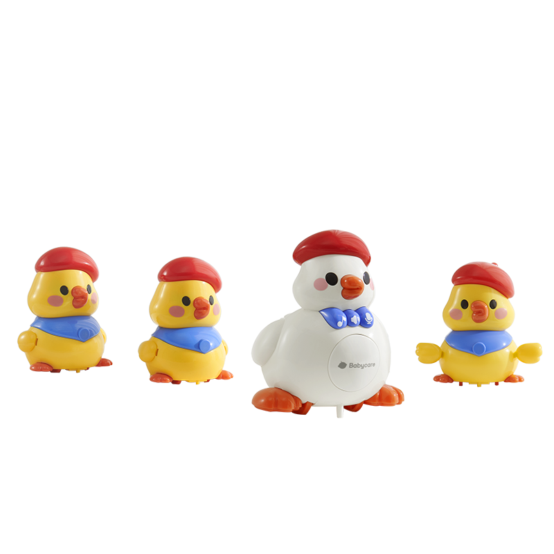 Babycare, Duck Teeter Toy for Baby Crawling Practice, Early Education Toy for Children's Head Lifting, Baby's First Birthday - Duck Mom + 3 Little Ducks