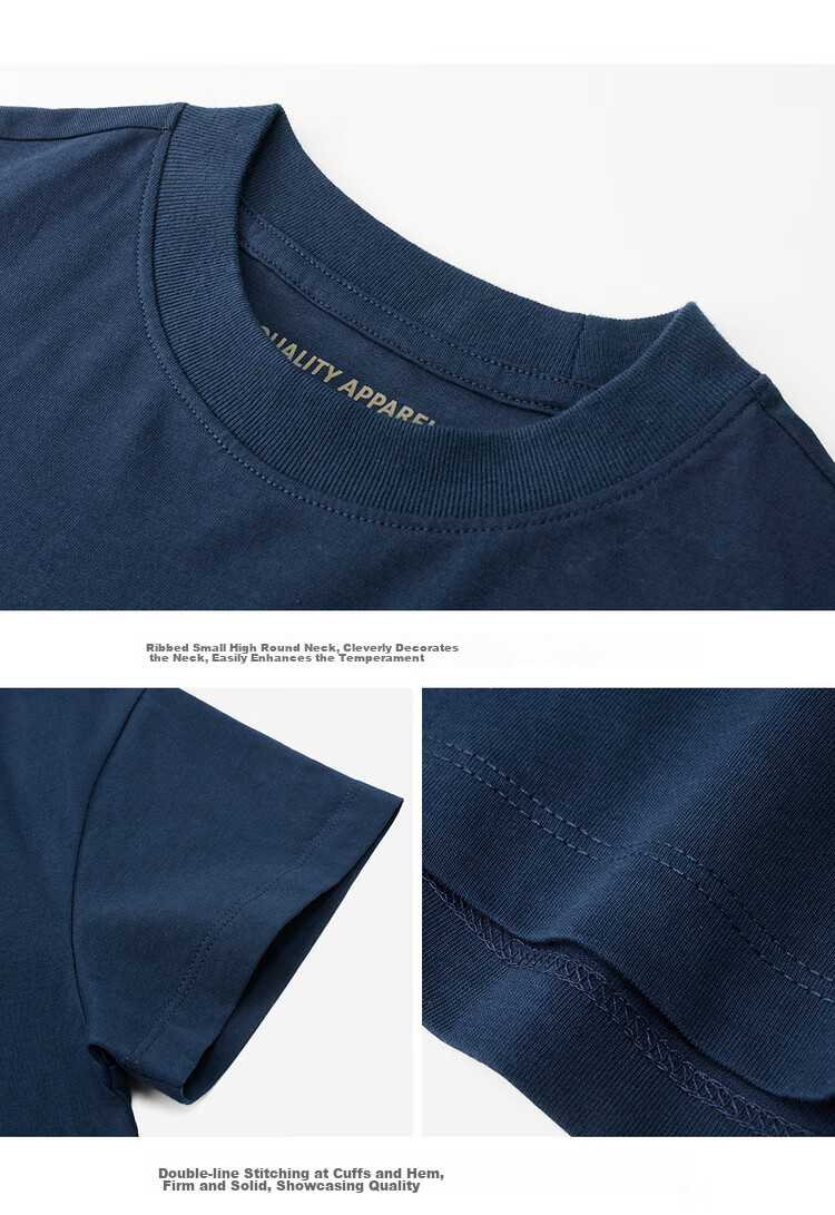 Giordano Women's T-Shirt, Pure Cotton, Skin-Friendly, Elegant Blouse, Comfortable Loose-Fitting Turtleneck Top, Short Sleeve, 05322396 17