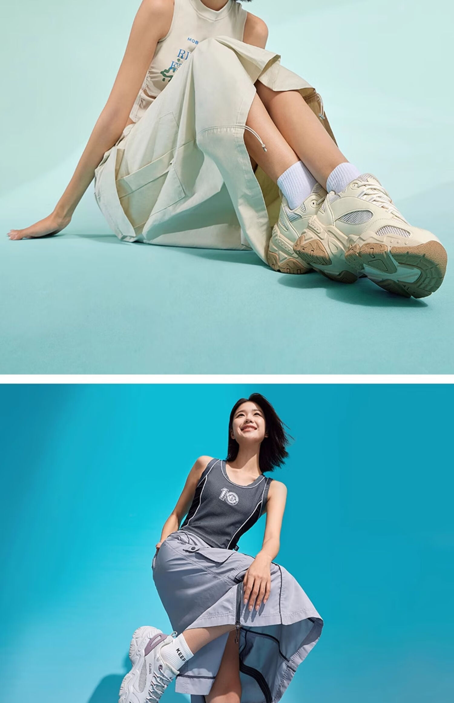 CAMEL Retro Chunky Women's Shoes, Platform Heightening Casual Sneakers X24B09L7009, Cream White/blue, Size 37 30