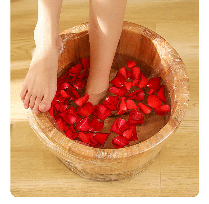 Jiebishi Disposable Foot Bath Bags, 80-Pack, Plastic Bags for Soaking Feet, Thickened Foot Therapy Bags for Wooden Buckets And Foot Wash Basins 8