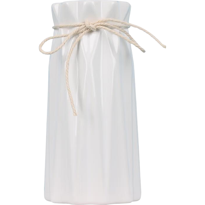 Shengshitaibao Ceramic Vase Ornament, Flower Arrangement Container, Desktop Decoration, Origami White Porcelain, 19cm
