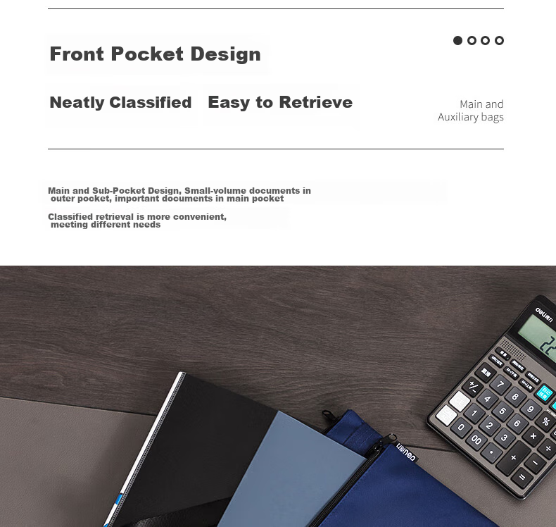 Deli Briefcase, Thickened And Expanded Capacity, Business Briefcase for Men And Women, Professional Briefcase, Laptop Bag, Document Storage Bag, Conference Handbag, Zipper Bag, Gray 63751A 6