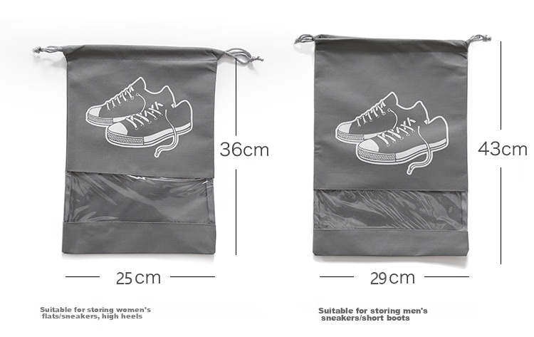 Youjialiangpin Shoe Storage Bags, Travel Luggage Organizer, Clothes Sorting Bags, Waterproof, Dustproof, Moisture-Proof, Drawstring Closure, Pack of 10 3