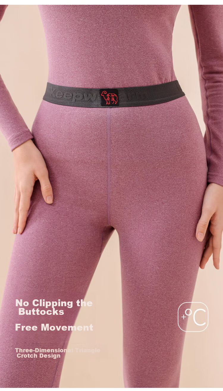XUEXIMAN Women's Thermal Underwear Set, Cashmere And Silk Autumn Top And Pants, Winter Cold-Proof Fleece-Lined Base Layer Set, 3XL 10