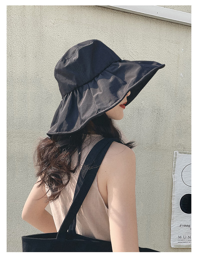 XUEXIMAN UV Black Gel Sun Protection Hat for Women, Summer Face-Covering Sunhat, Wide Brim Fishing Hat for Cycling 6