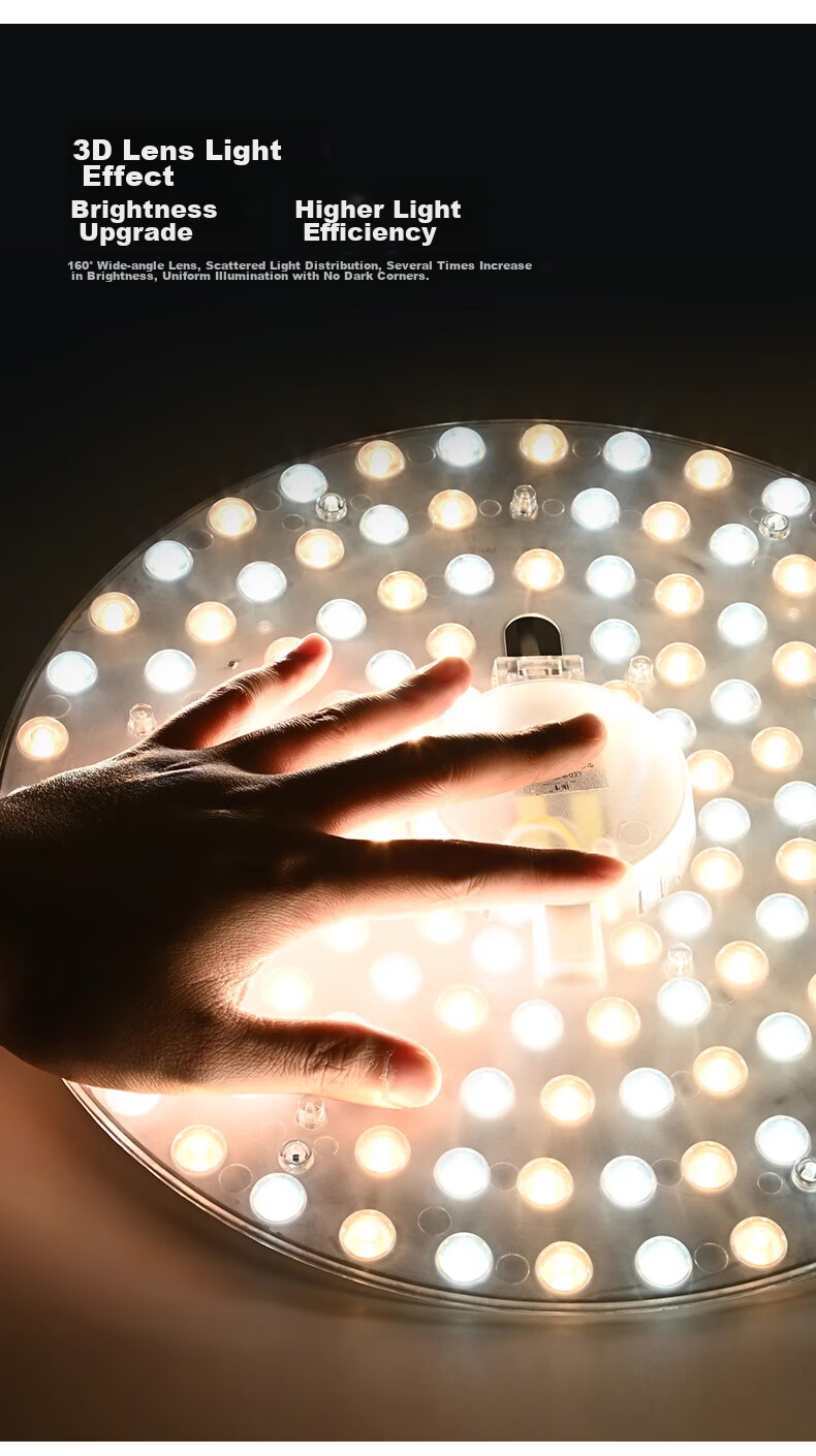 Foshan Lighting (FSL) LED Ceiling Light Panel Core, Ultra-Bright Energy-Saving Lamp Board, Magnetic Suction Retrofit Board, Patch Light Source Module, Full Spectrum, 16W Neutral White Light, Including Terminal Connectors 11