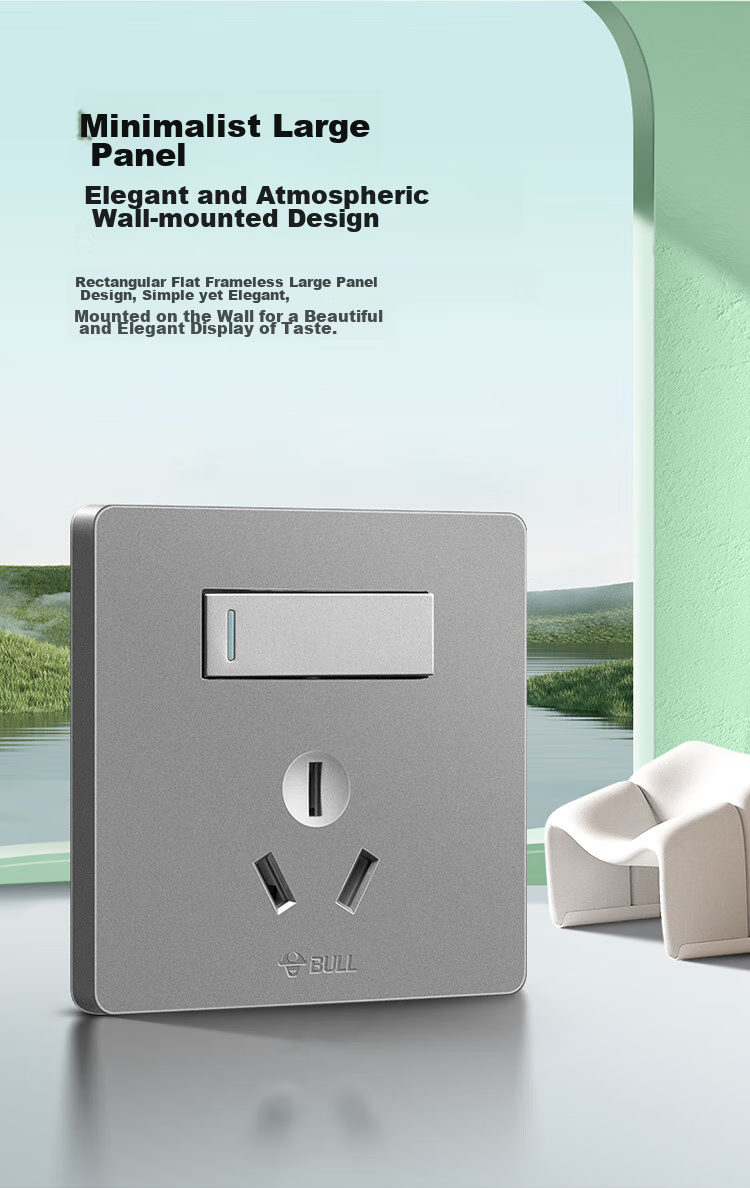 BULL Switch Socket G12 Series 16A with Switch Socket 86-Type Socket Panel G12E204AS Space Gray 2
