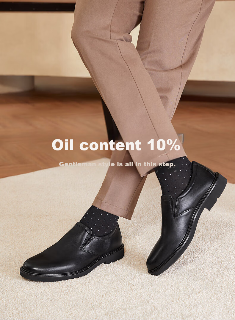 ECCO Business Leather Shoes for Men, Simple Slip-On Loafers, Urban London Series 525624, Black, Size 39 1