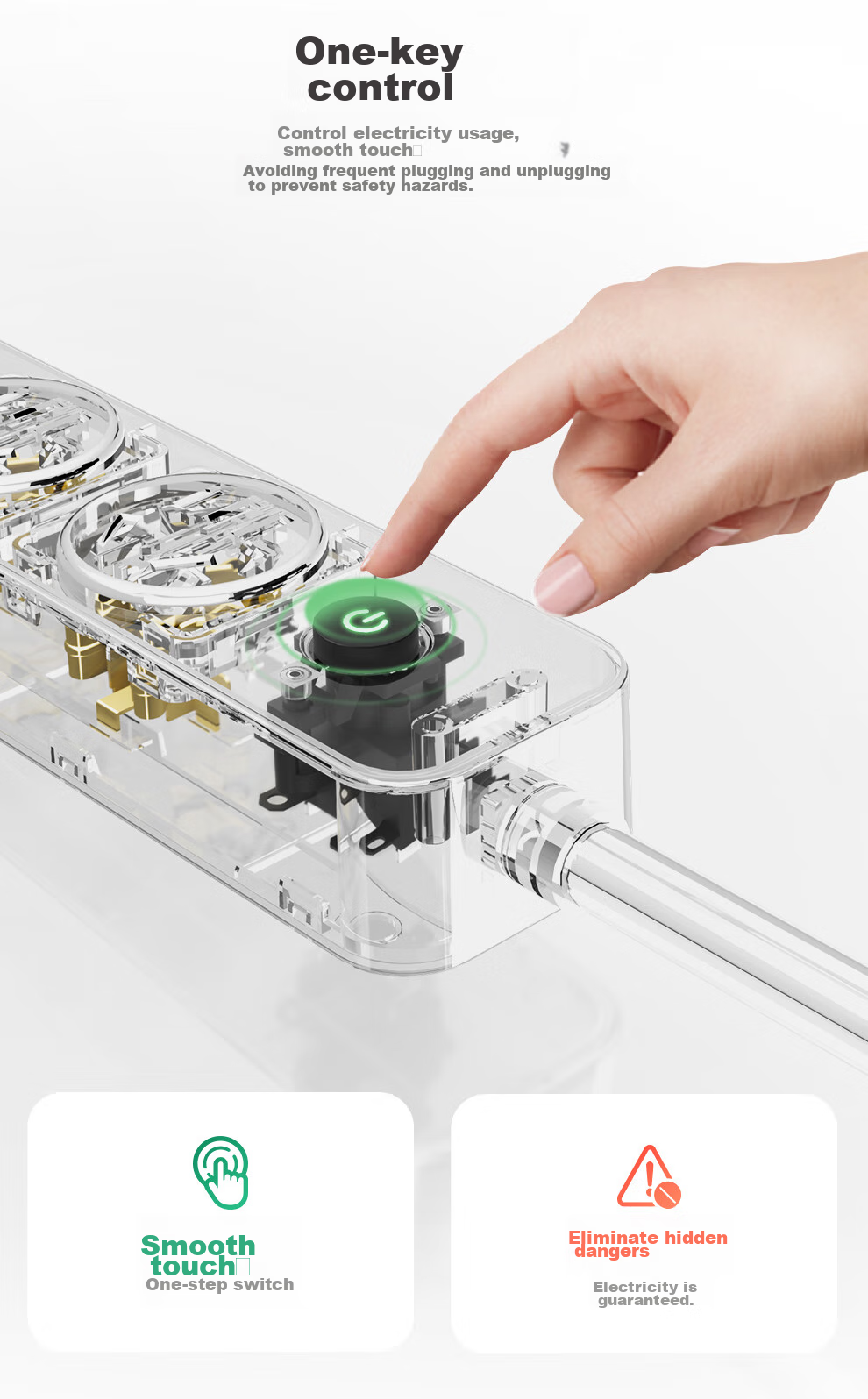 NVCleishidiangong EP3411B, 4-Outlet Master Control Power Strip, Overload Protection, Short Circuit Protection, 850° Flame Retardant, Dormitory Use, Retro Style, 1.8 Meters, Pink, Honey Color 10