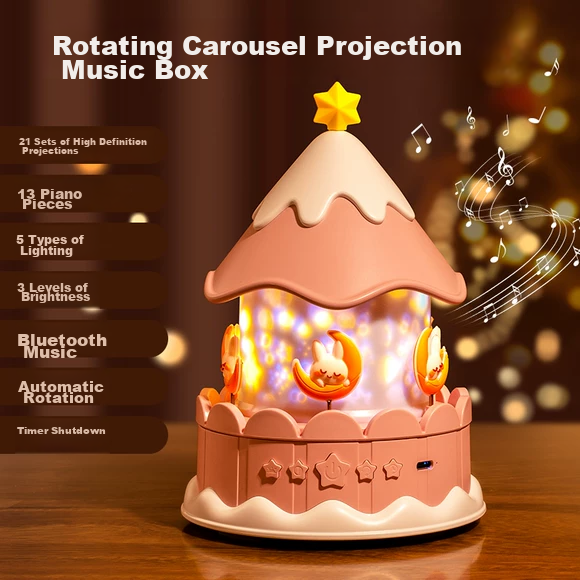 Mixiaoshu Starry Sky Projection Lamp Children's Toy Gift for Girls And Boys Aged 7-14 Birthday Present Music Box with Sound