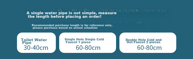 Submarine FBA-80 304# Stainless Steel Inlet Hose, Water Supply Pipe, 80cm Basin Toilet Inlet Pipe, Explosion-Proof 1