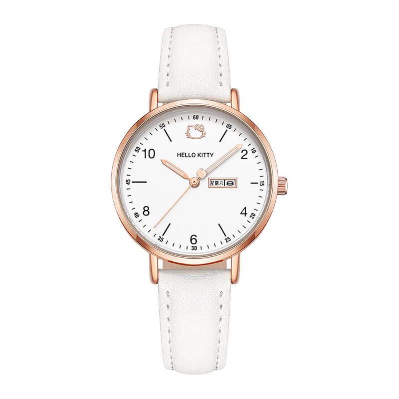 Hello Kitty Sanrio Watch for Female Students, Middle And High School Exam Watch, Dual Calendar Quartz Watch, Birthday Gift for Girls