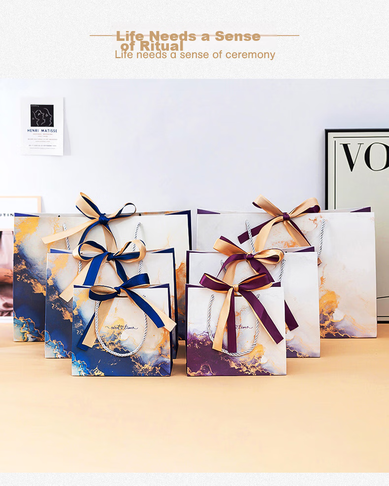 Ouliwen Gift Bags, Silk Handles, Set of 5, 18*16*10cm, Favor Bags, Children's Birthday Gifts, Storage Bags 8