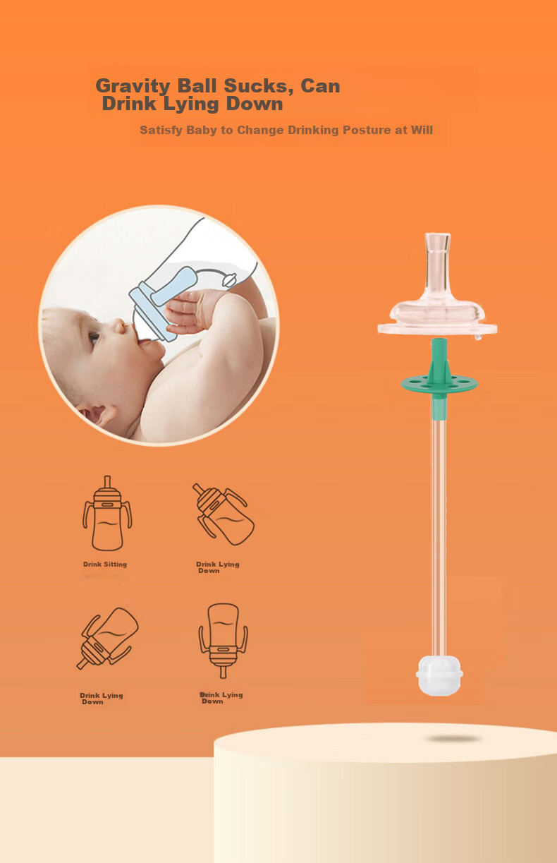 COCOME Gulu Baby Bottle, 9 Months+, Straw Gravity Ball Kit 9