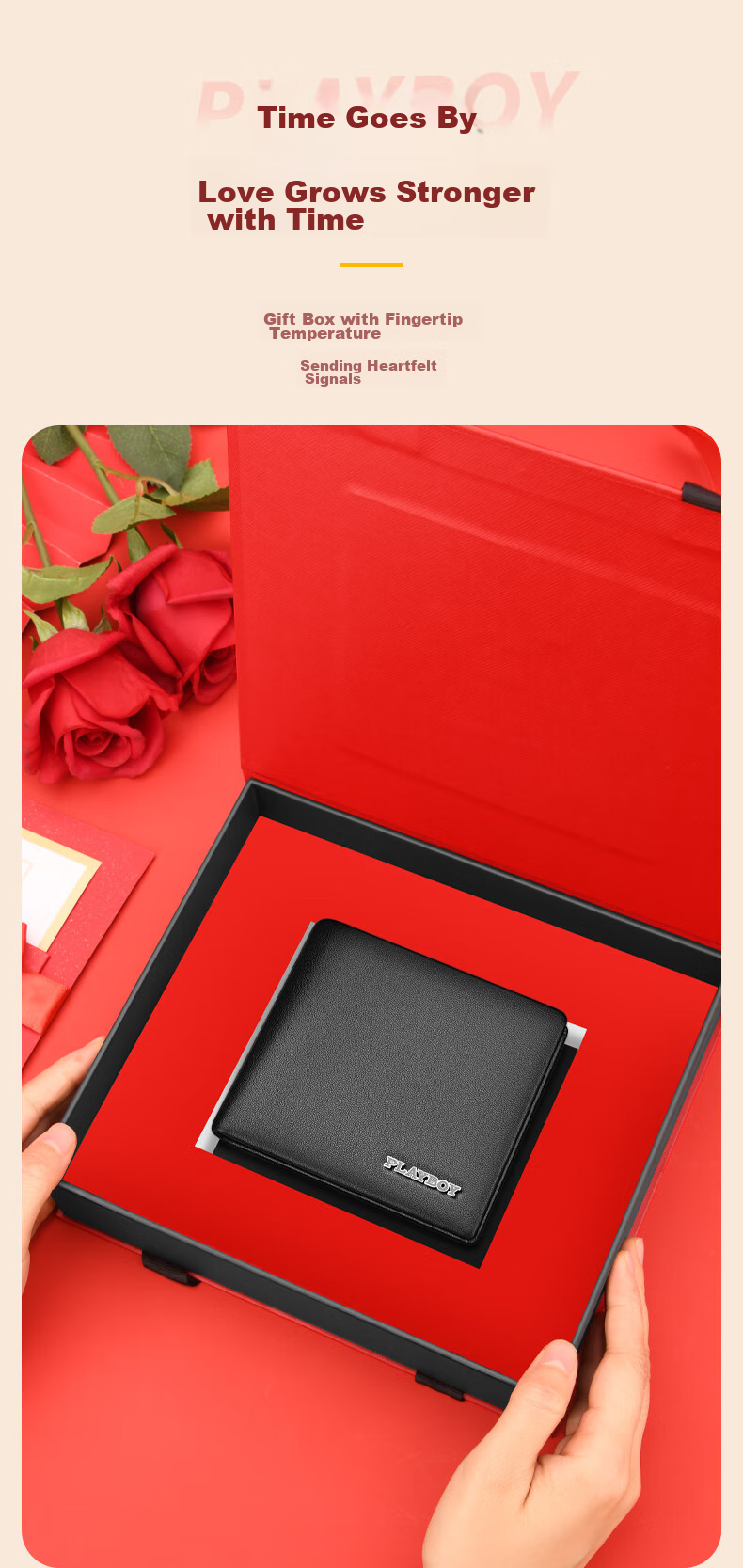 PLAYBOY Men's Wallet, Top-Grain Leather, Short Style, Multi-Card Slots, Bill Holder, Birthday Gift for Husband Or Boyfriend, Gift Box 5