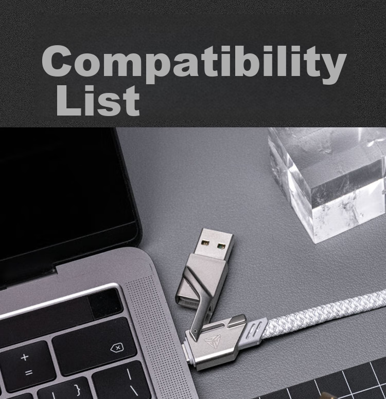TEGIC Dayan She Max 100W Fast Charging Cable, Four-In Data Cable 1.5m, Compatible with Huawei Apple PD Fast Charging, IPhone 15 Pro Max 8