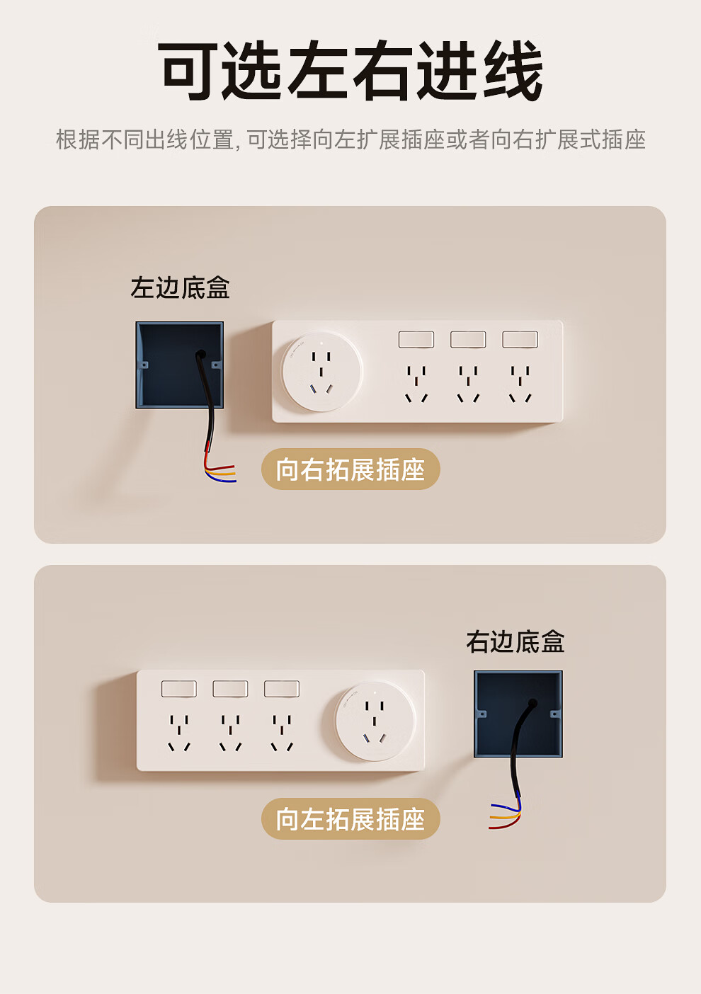 AUX KZ-GQY011 Multi-Outlet Adapter with Independent Switches, Dual USB And Type-C Ports, No Wiring Required, Gray Color, Safe Split Control, 3C Certified, Left Expansio 13