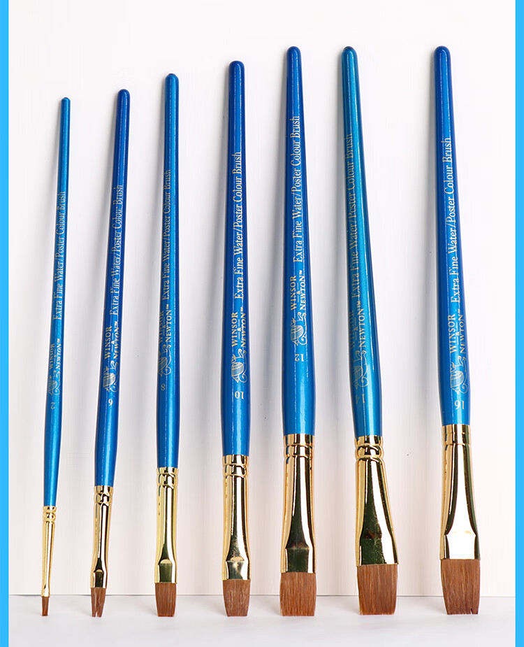 WINSOR&NEWTON [Freud Brand] Mixed Mink Hair Watercolor Brushes, Professional Watercolor Paint Brushes, Line Drawing Brushes, Advanced Artist-Specific Watercolor Brushes, Set of 6 10