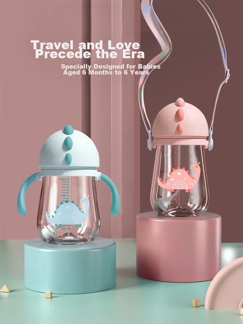 Guangduola Kids Insulated Water Bottle Egg Tart Party Water Cup Primary School Student Water Bottle Kindergarten School Backpack 316 Double Drinking Straw Cup 1