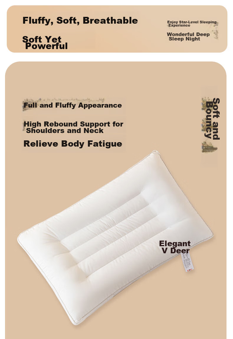 Yalu Ultra-Soft Student Pillow, Dormitory-Specific Pillow Core, Star-Rated Hotel Fiber Soft Pillow, Cervical Pillow, Single Piece 48x74cm 2