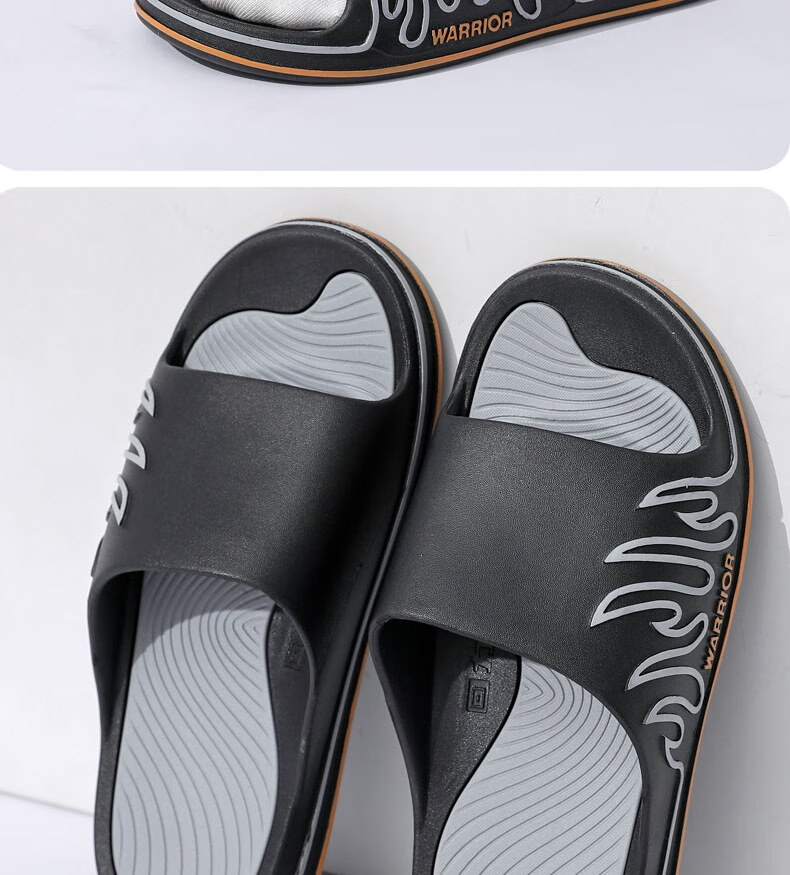 Huili Sports Slippers for Men, Indoor And Outdoor Wear, Non-Slip, Lightweight Sandals, HL39561, White And Black, Size 44-45 27