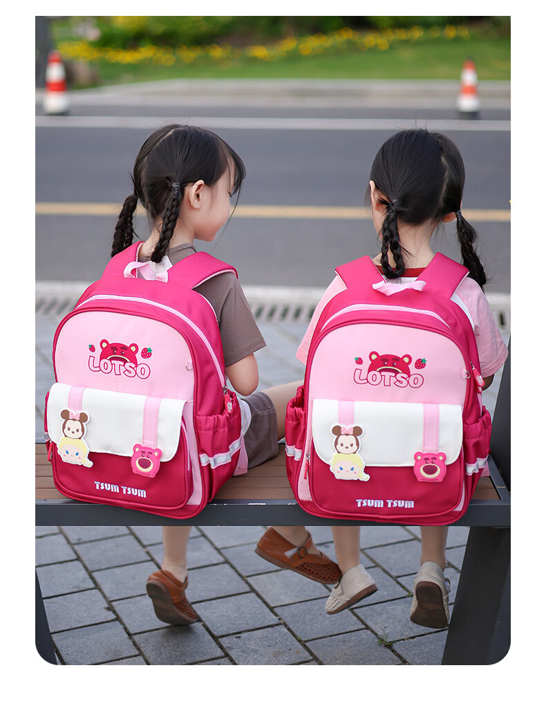 Disney Children's Backpack, Kindergarten Girl First Grade Strawberry Bear, Lightweight Cute Backpack for Boys And Girls, St80264 Blue 16