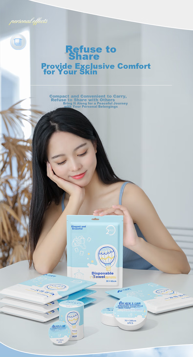 Grace Disposable Compressed Towels, Travel And Outdoor Supplies, Thickened Pearl Pattern, Absorbent for Face Washing And Beauty, 25*50CM*12 Pieces 2