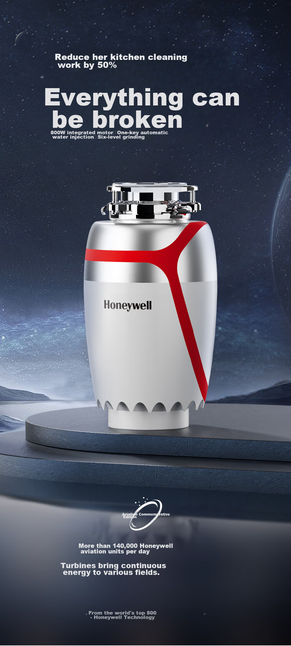 Honeywell New National Standard Dual A-Grade Kitchen Waste Intelligent Garbage Disposal, 800W Fully Automatic Inlet X6PRO 1