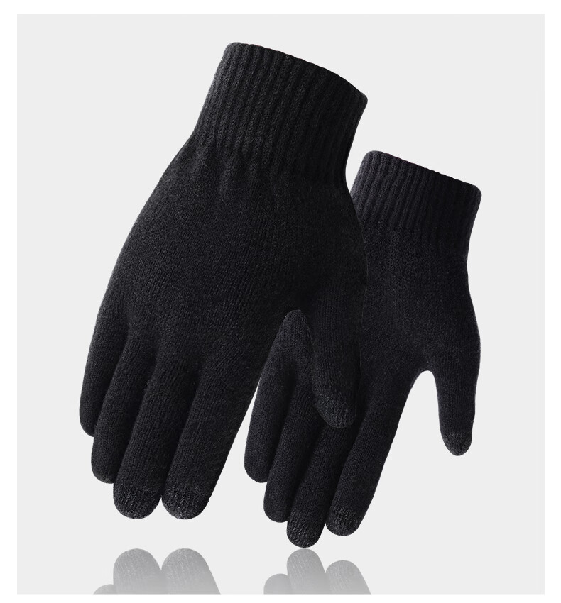 TUCANO Men's Wool Touchscreen Gloves Thickened Warm Winter Cycling Driving Knitted Gloves Gift for Boyfriend 7