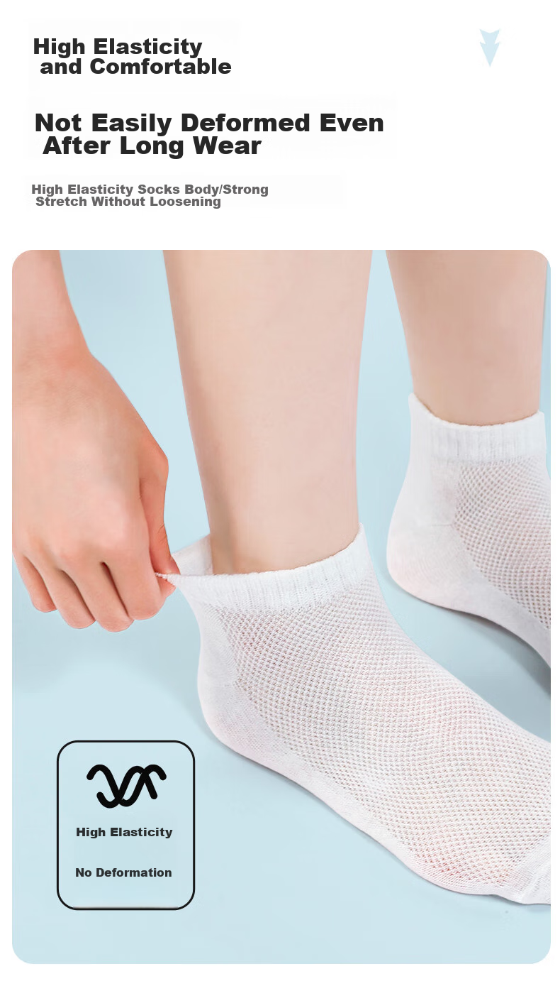 Grace Travel Disposable Socks, Compressed Short Tube Socks, Daily Disposable, for Business Trips, Unisex, No-Wash, 5 Pairs Pack, White 6