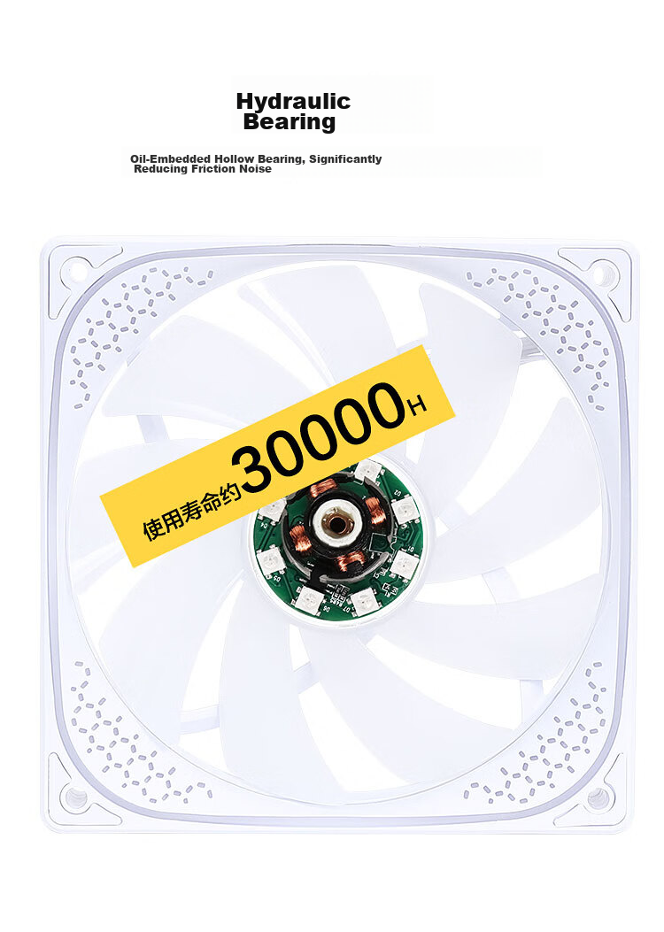 SAMA Jingjie 1st Generation Black 12cm Case Fan, ARGB Infinite Mirror Light/5V3P Godlight Synchronization/Little 4P-PWM Speed Control/Hydraulic Bearing/Standard Shock Absorption Pad 7
