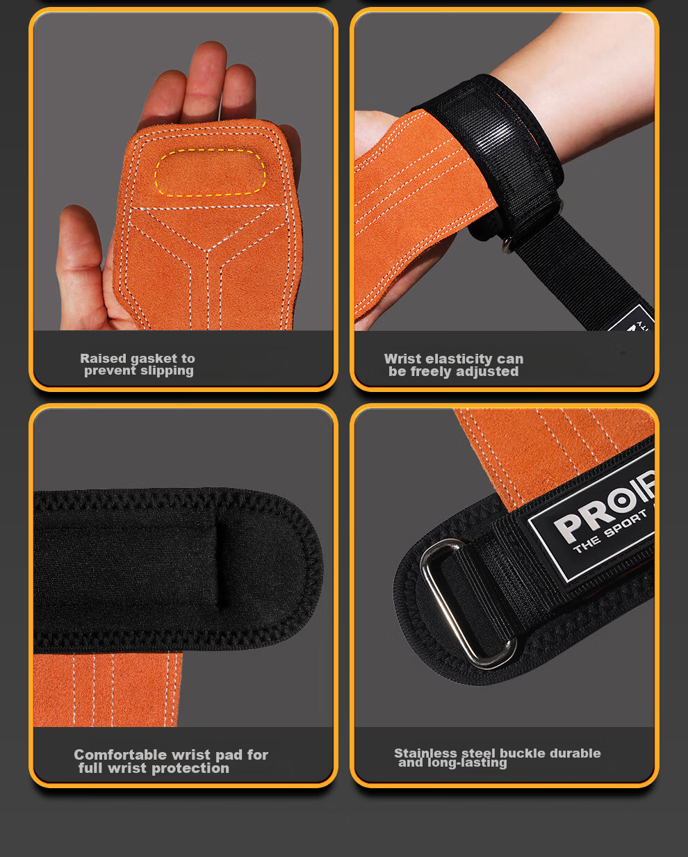 PROIRON Puli'ai Fitness Pull-Up Assist Band with Double-Layer Cowhide Palm Protection And Non-Slip Grip Aid, Green, Size L 4