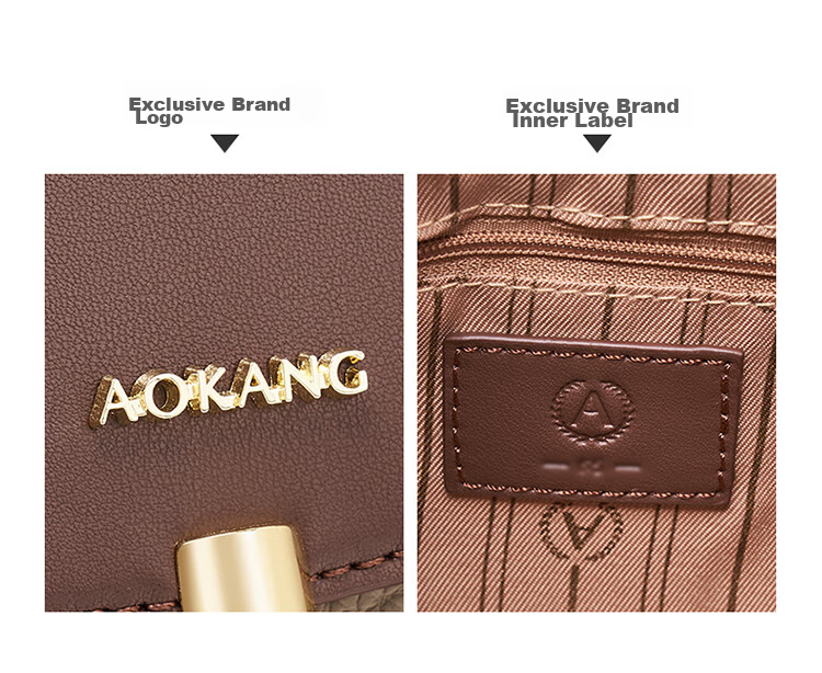 Aokang Women's Handbag, Trendy Cowhide Small Square Bag, Light Luxury Crossbody Shoulder Bag, Birthday 520 Gift for Girlfriend Or Wife 6