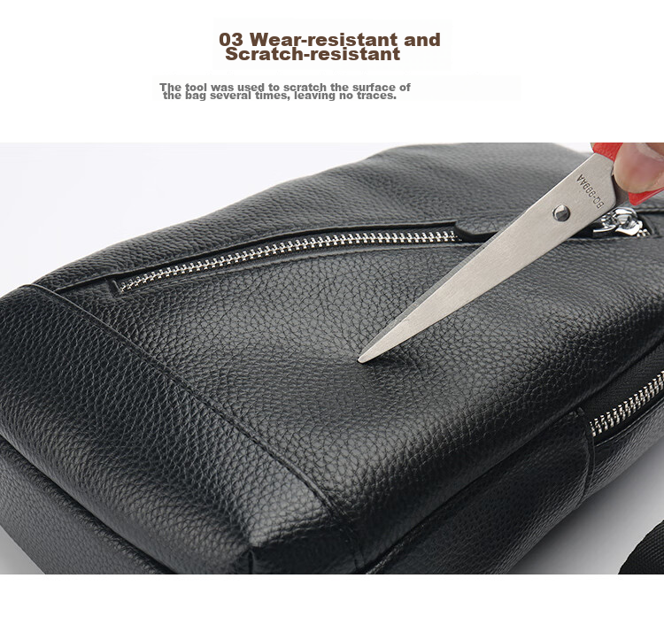 MEXICAN Men's Single-Shoulder Crossbody Top-Grain Leather Chest Bag, Commuter Handbag, Business Travel Lightweight Large-Capacity Birthday Gift 11