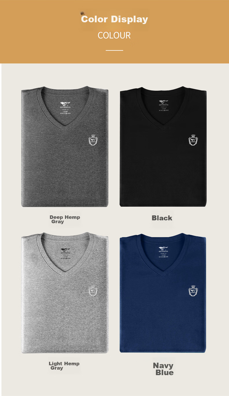SEPTWOLVES [Antibacterial] Men's Autumn And Winter Undershirt, Pure Cotton Thermal Top, Men's Warm Underwear, All-Cotton V-Neck Cotton Sweater 15