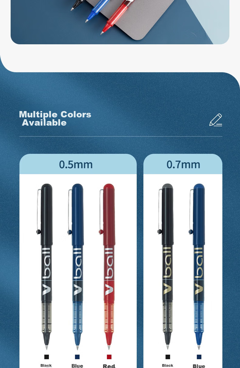 PILOT BL-VB5 Ballpoint Pen with Direct Liquid Ink, Bullet Tip, Gel Pen, Signature Pen, Student Stationery Set, Exam Pen, 0.5mm, Blue, Pack of 12 6