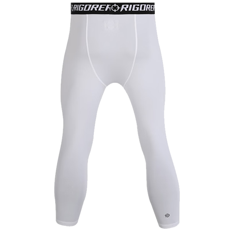 RIGORER Men's Compression Shorts, Athletic Training Three-Quarter Length Compression Pants, Sweat-Wicking Breathable Quick-Dry Elastic Running Basketball Fitness Shorts for Me