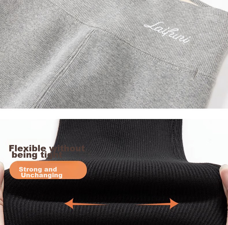 LangSha Ribbed Leggings for Women, Autumn Wear, High-Waisted, Slimming, Elastic Waist, Butt-Lifting, Calf-Slimming, Tight-Fitting Pants, Warm Cotton Trousers 25