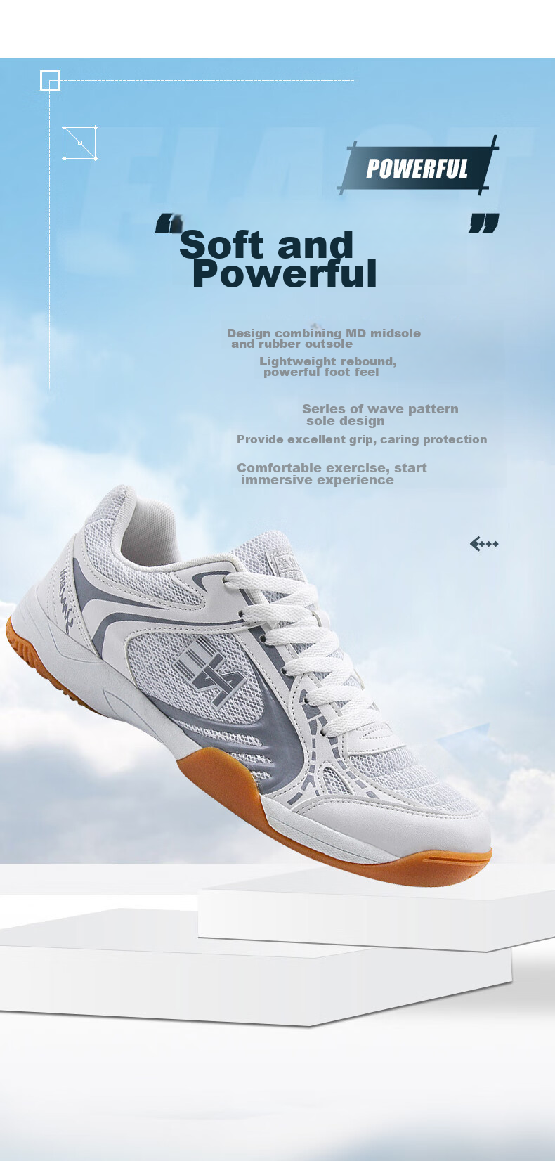 Shuangxingbate Low-Top Sports Table Tennis Badminton Tendon Sole Breathable Mesh Shoes for Men And Women, Couples' Casual Running Competition Training Shoes 7