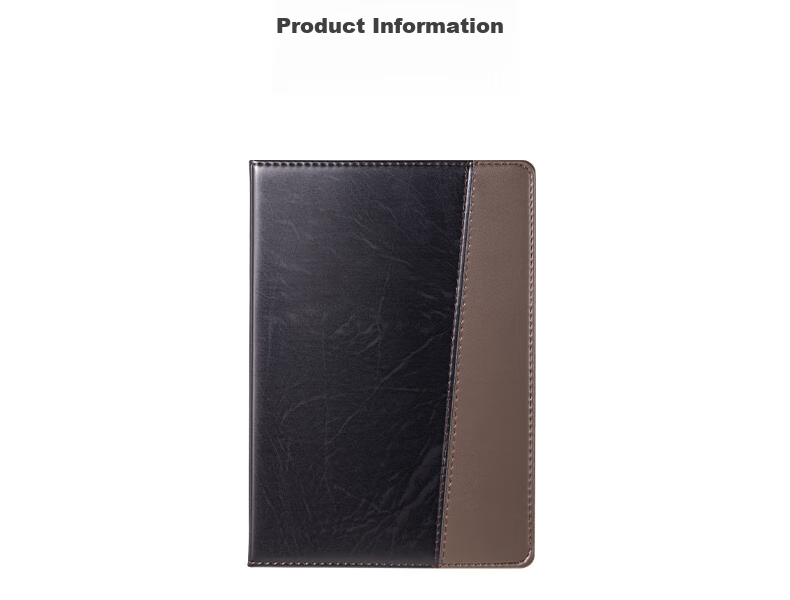 Deli 25K 120-Sheet Fashion Contrasting Color Business Leather Notebook, Meeting Journal Diary Notebook Stationery Office Supplies 7911 18
