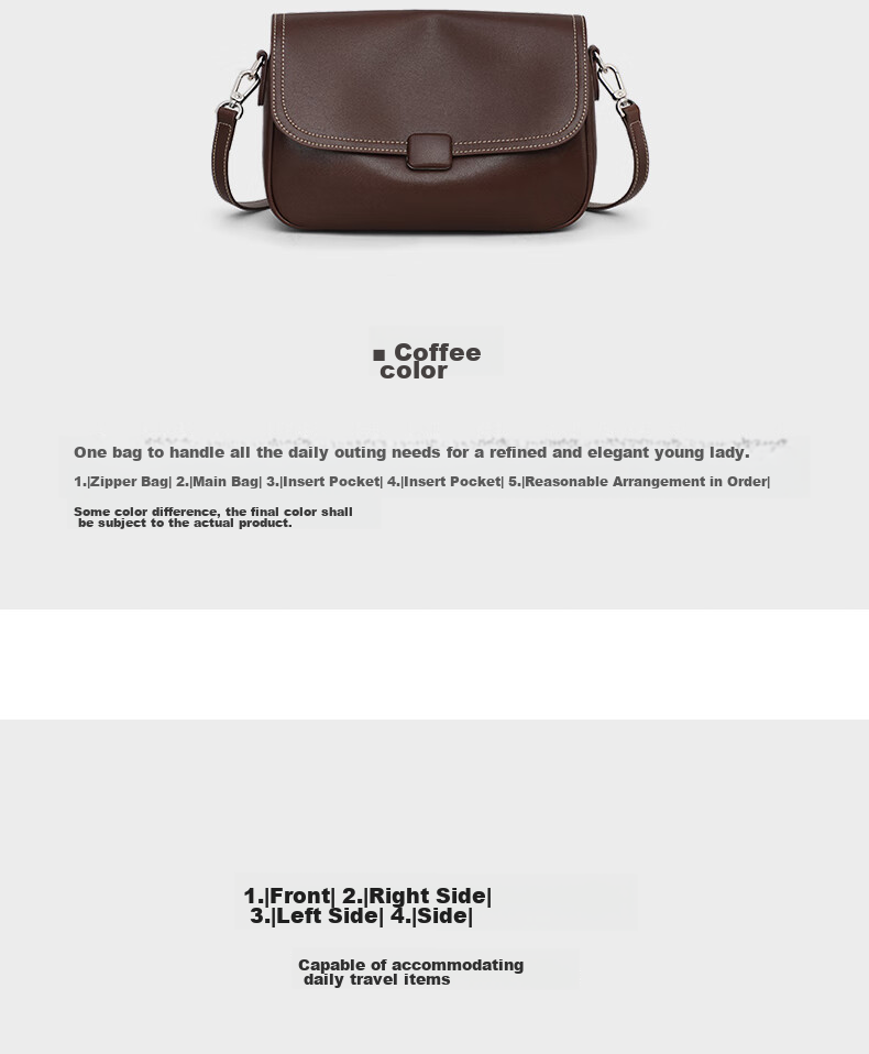 Viney Leather Crossbody Brand Handbag, Women's Large Capacity Shoulder Messenger Bag, Practical Birthday And Mother's Day Gift for Mom 9