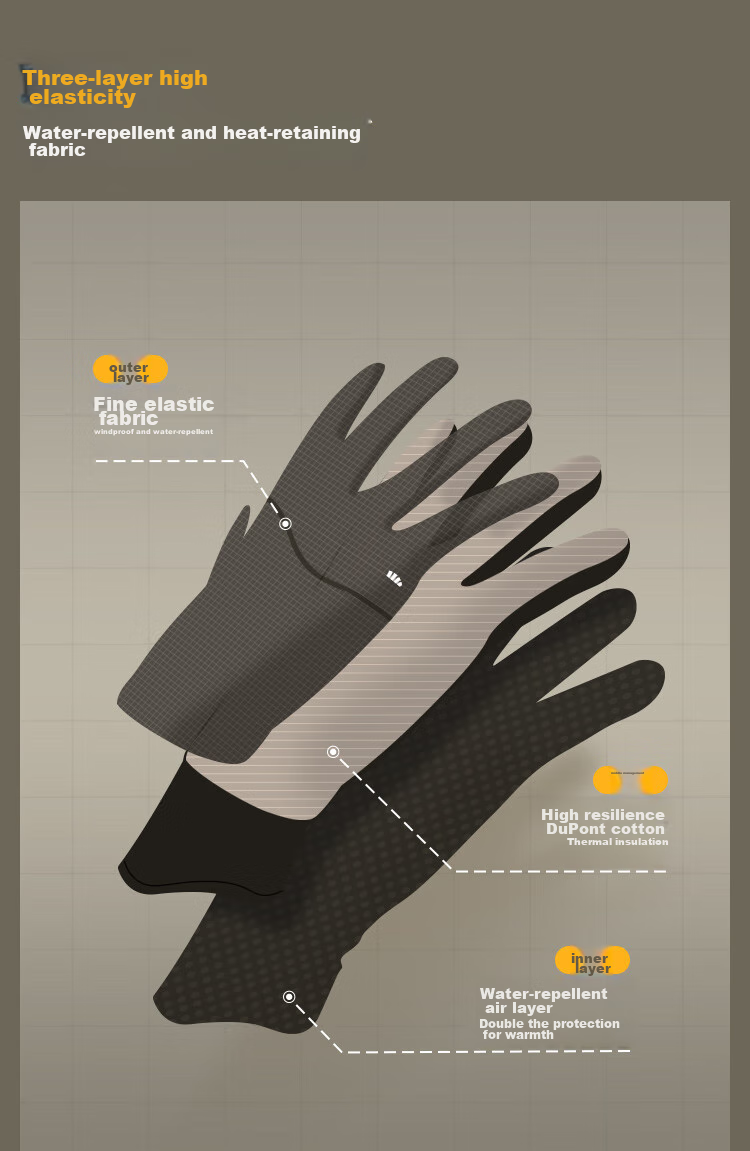 Beneunder Gloves, Winter Men's Cycling Gloves, Skiing Gloves for Women, Windproof And Non-Slip Hiking Warm Gloves, Motorcycle Gloves 6